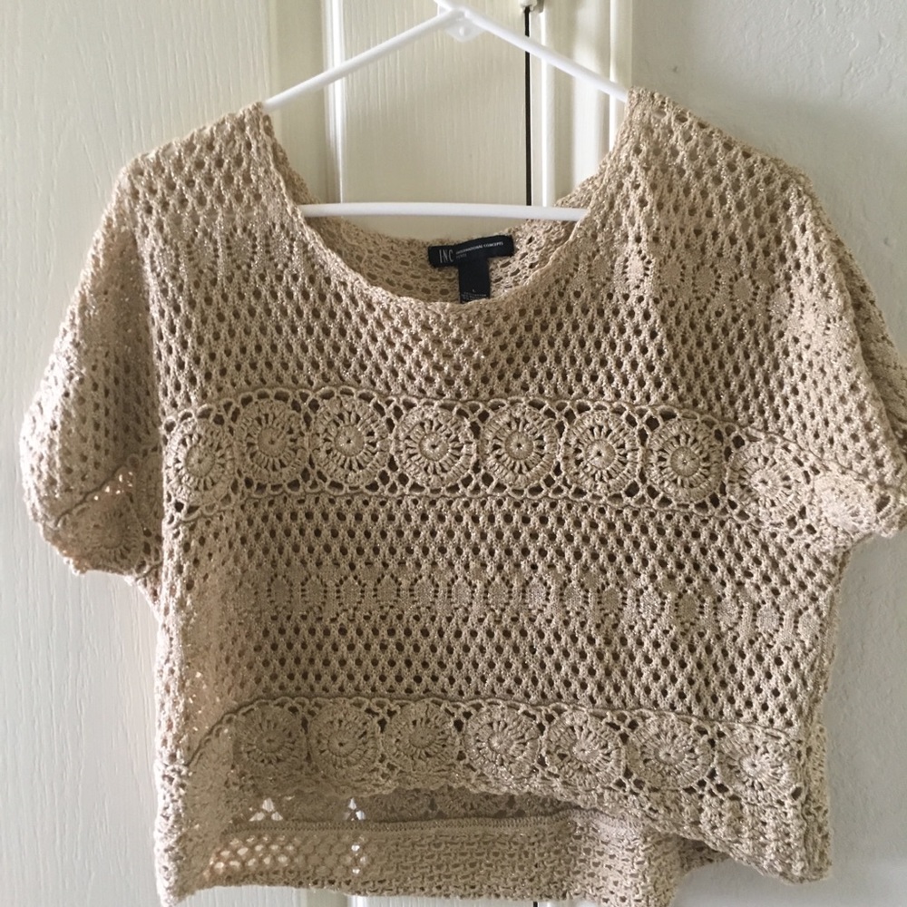 Womens top with decorative holes and glitter